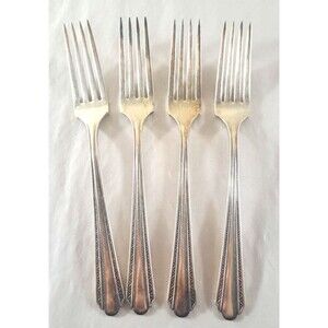 Vintage Croydon Mary Lee Flatware WM A Rogers Oneida Forks Set of 4 1932